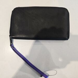 Marc By Marc Jacobs Black Wristlet Wallet With Purple Inside NWOT